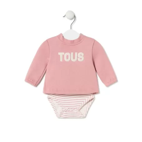 New Baby bodysuit with t-shirt in Classic pink Bébé