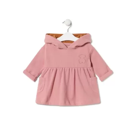 Online Baby girls hooded dress in Geome pink Bébé