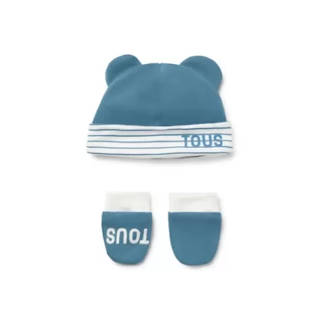 Cheap Baby hat and mittens set in Classic blue Bébé