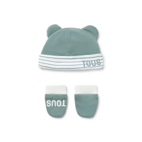 Hot Baby hat and mittens set in Classic green Bébé