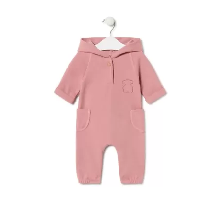 Shop Baby jumpsuit with hood in Icon pink Bébé