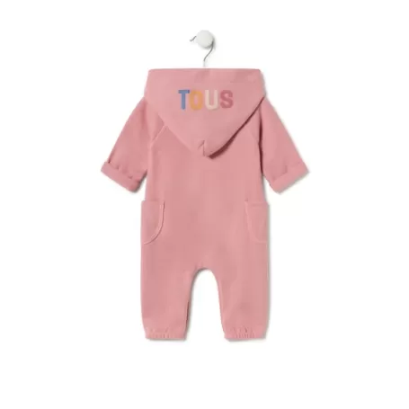 Shop Baby jumpsuit with hood in Icon pink Bébé