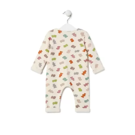 Best Sale Baby playsuit with multicoloured bears in ecru Bébé