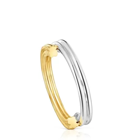 Best Sale Bague bicolore avec motifs ourson moyenne  1950 Bagues En Argent | Moyens Bagues