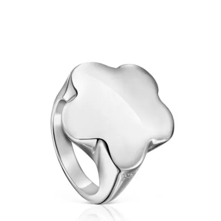 Flash Sale Bague chevalière Bold Motif fleur en Bagues En Argent | Bagues Grands