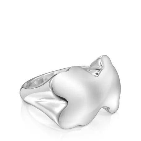 Flash Sale Bague chevalière Bold Motif ourson en Bagues En Argent | Bagues Grands