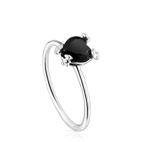 Cheap Bague cœur en et onyx Color Pills Bagues En Argent | Bagues Petits