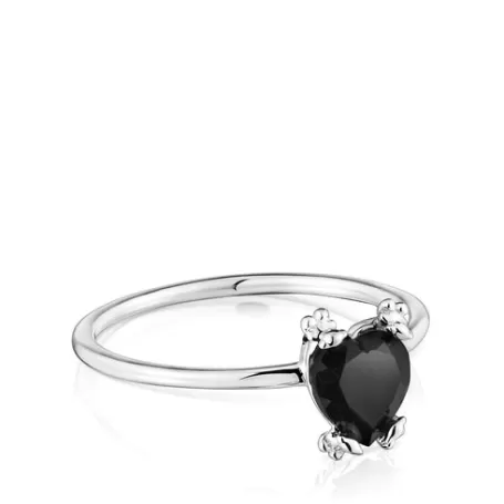 Cheap Bague cœur en et onyx Color Pills Bagues En Argent | Bagues Petits