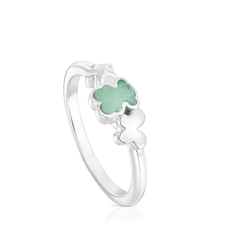 Best Bague en argent et amazonite ourson Bold Motif Bagues En Argent | Bagues Petits