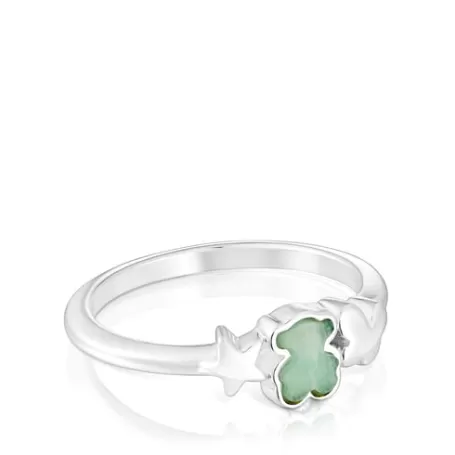 Best Bague en argent et amazonite ourson Bold Motif Bagues En Argent | Bagues Petits