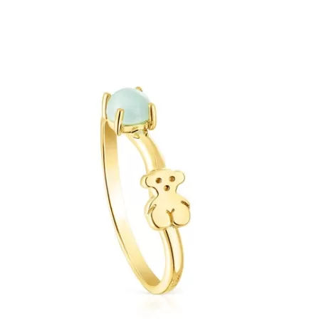 Clearance Bague Fragile Nature en Argent vermeil et Amazonite Bagues En Argent | Bagues Petits