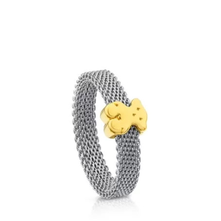 Flash Sale Bague Icon Mesh en Acier et Or Bagues En Or | Bagues Petits