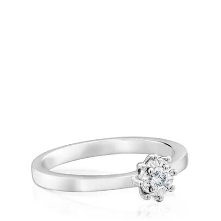 Best Bague Les Classiques rosace petite en Or blanc et Diamant Bagues En Or | Bagues Petits