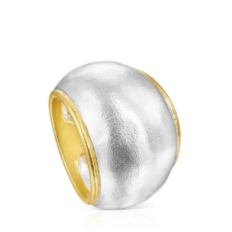 Cheap Bague Luah bombée bicolore Bagues En Argent | Moyens Bagues