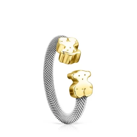 Cheap Bague Mesh en Acier et Or Bagues En Or | Bagues Petits