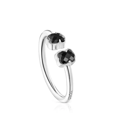 Flash Sale Bague Mini Onix ouverte en Argent avec Onyx Bagues En Argent | Bagues Petits