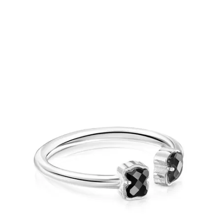 Flash Sale Bague Mini Onix ouverte en Argent avec Onyx Bagues En Argent | Bagues Petits