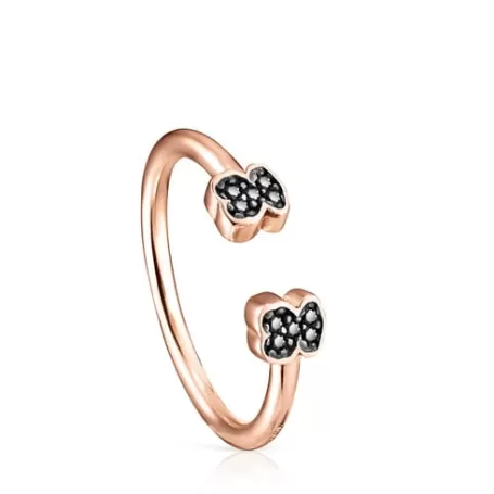 Discount Bague Motif ouverte en Or Vermeil rose avec Spinelles Bagues En Argent | Bagues Petits