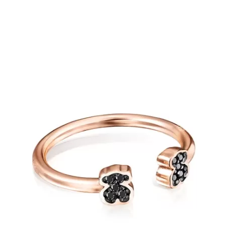 Discount Bague Motif ouverte en Or Vermeil rose avec Spinelles Bagues En Argent | Bagues Petits