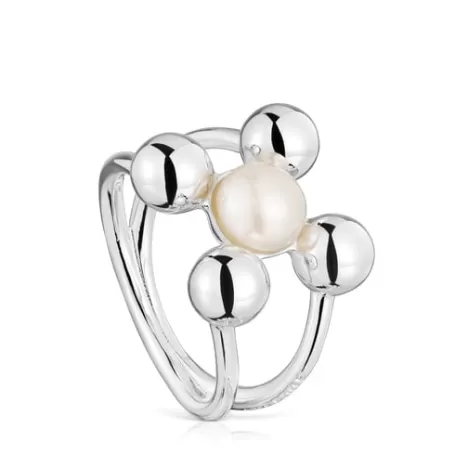 Best Bague motifs en et perle de culture grande Sugar Party Bagues En Argent