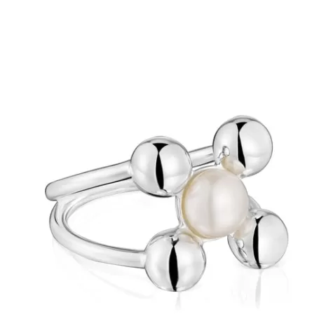 Best Bague motifs en et perle de culture grande Sugar Party Bagues En Argent