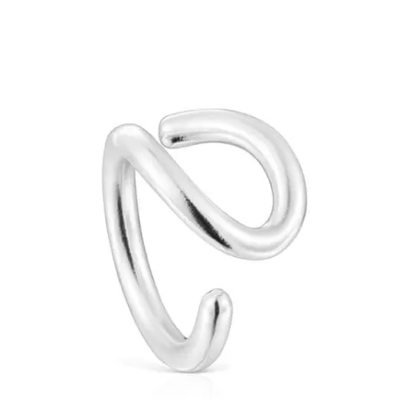 Store Bague ouverte Bent en argent Bagues En Argent | Moyens Bagues