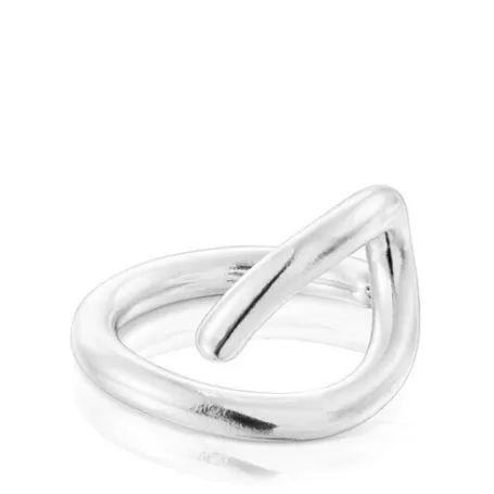 Store Bague ouverte Bent en argent Bagues En Argent | Moyens Bagues