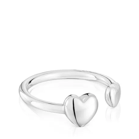 Clearance Bague ouverte cœur en argent petite My Other Half Bagues En Argent | Bagues Ouvertes