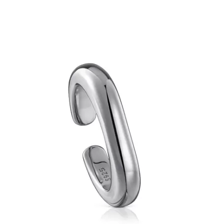 Clearance Bague ouverte en argent dark silver Line Bagues En Argent | Bagues Ouvertes