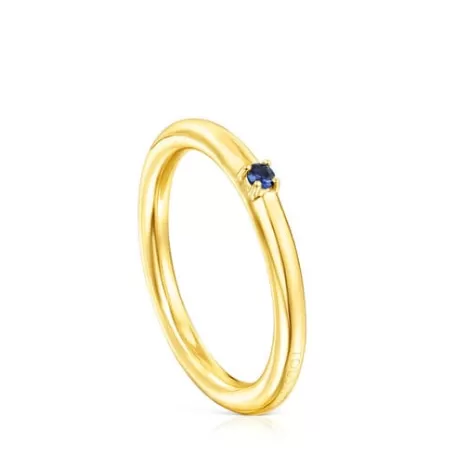 Outlet Bague Ring Mix en Argent Vermeil et Saphir bleu Bagues En Argent | Bagues Petits