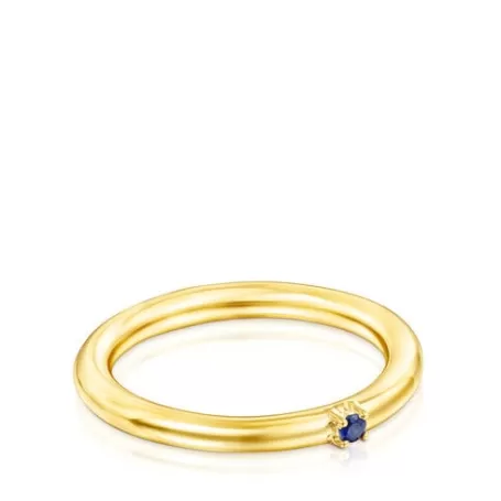 Outlet Bague Ring Mix en Argent Vermeil et Saphir bleu Bagues En Argent | Bagues Petits