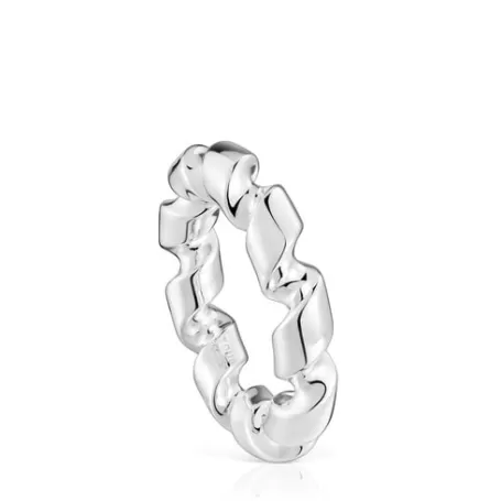 New Bague spirale en argent grande Twisted Bagues En Argent