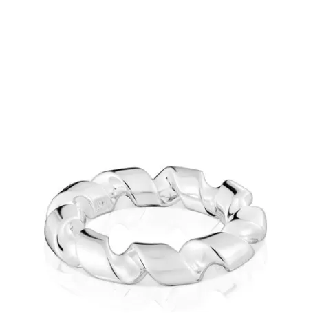 New Bague spirale en argent grande Twisted Bagues En Argent