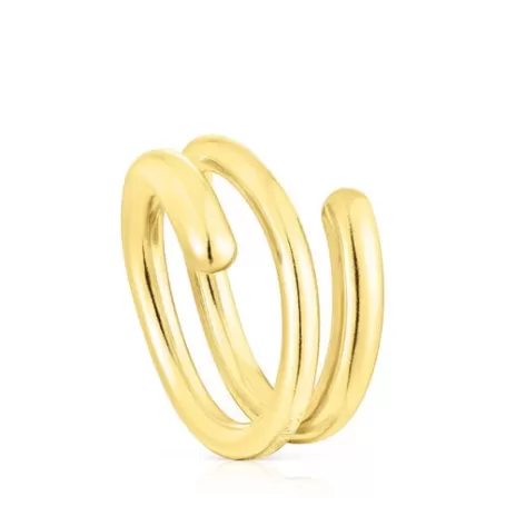 New Bague spirale en argent vermeil New Hav Bagues En Argent | Moyens Bagues