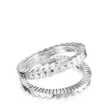 Cheap Bague Straight double en Argent Bagues En Argent