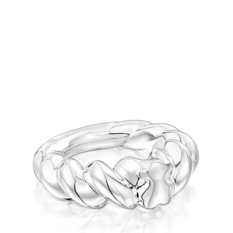 New Bague tressée motif ourson en argent Twisted Bagues En Argent | Bagues Petits