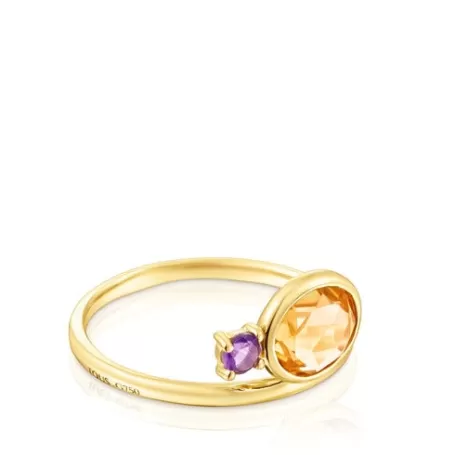 Cheap Bague Virtual Garden en or avec citrine et améthyste Bagues En Or | Bagues Petits