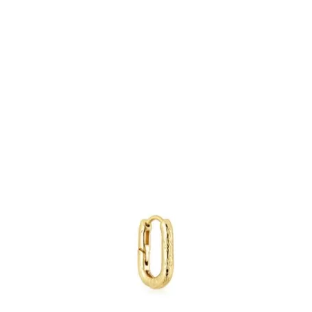 Discount Boucle d’oreille anneau individuelle en or avec texture Basics Des Boucles D'oreilles En Or | Créoles