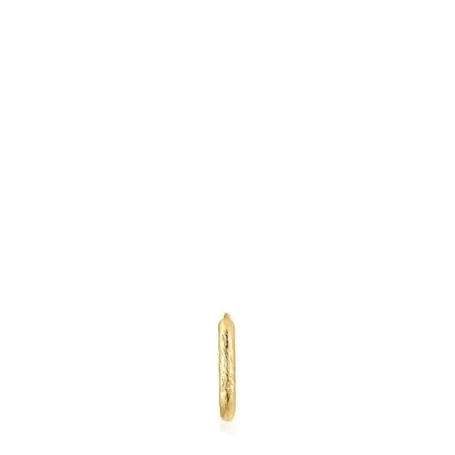 Discount Boucle d’oreille anneau individuelle en or avec texture Basics Des Boucles D'oreilles En Or | Créoles