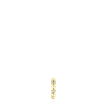 Shop Boucle d’eille Les Classiques petit anneau avec boules en et diamants Des Boucles D'oreilles En Or | Boucles D’oreilles Individuelles
