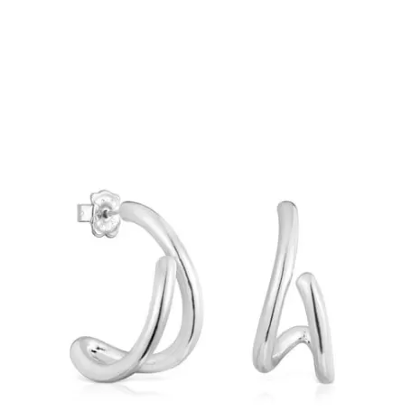 Flash Sale Boucles d’oreilles anneaux Bent en argent Boucles D'oreilles En Argent | Créoles