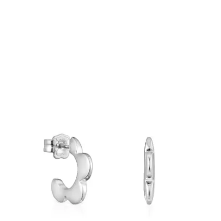 New Boucles d'oreilles anneaux Bold Motif fleur en argent Boucles D'oreilles En Argent