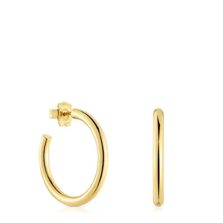 Clearance Boucles d’oreilles anneaux en argent plaqué or 18 ct, 28 mm longues Basics Boucles D'oreilles En Argent | Boucles D'oreilles Longues
