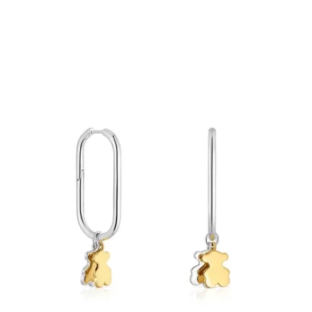 Best Boucles d’oreilles anneaux motif ourson bicolores Sweet Dolls Boucles D'oreilles En Argent | Créoles