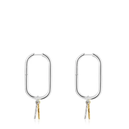 Best Boucles d’oreilles anneaux motif ourson bicolores Sweet Dolls Boucles D'oreilles En Argent | Créoles