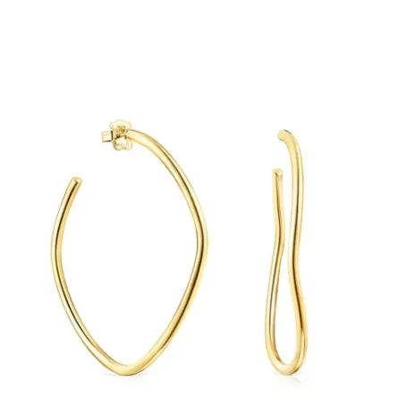 Online Boucles d’oreilles anneaux onde Hav en argent vermeil Boucles D'oreilles En Argent | Créoles