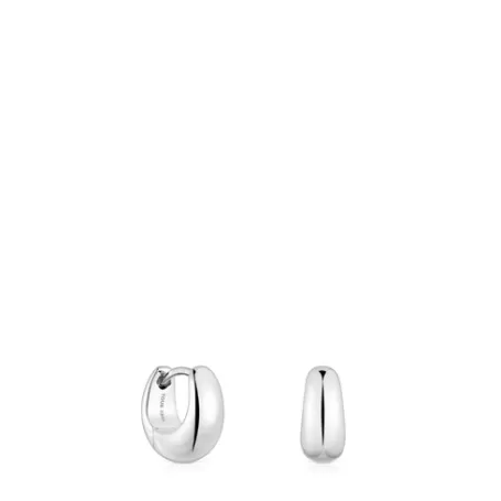 Store Boucles d’oreilles anneaux épaisses en courtes Basics Boucles D'oreilles En Argent | Créoles
