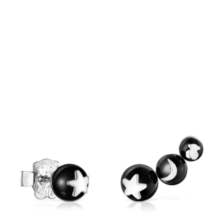 Discount Boucles d’oreilles bouton Magic Nature avec onyx Boucles D'oreilles En Argent | Boucles D'oreilles Petits