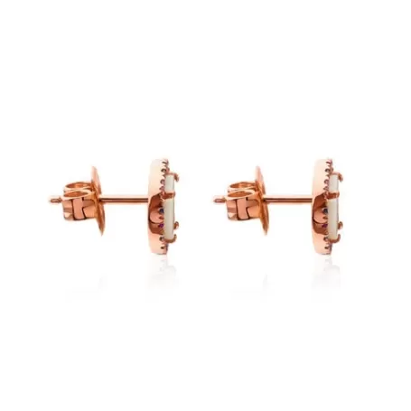 Best Boucles d'oreilles Camille en Argent Vermeil rose avec Nacre et Saphir multicolore Boucles D'oreilles En Argent | Boucles D'oreilles Petits
