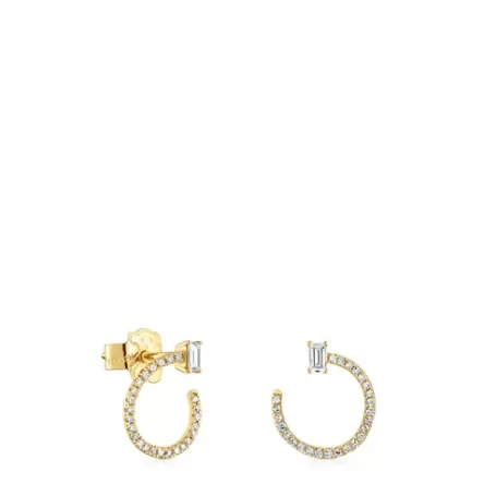 Best Sale Boucles d'eilles demi-cercle en et diamants Les Classiques Des Boucles D'oreilles En Or | Boucles D'oreilles Petits
